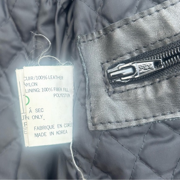 Vintage 90's Women's Black Leather Motorcycle Jacket Size Small - Picture 13 of 13